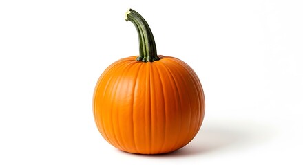 Vibrant Orange Pumpkin Isolated on White Background