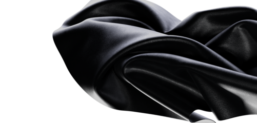 Close-up of abstract black fabric forming elegant waves, showcasing texture and modern design aesthetics. Perfect for ba