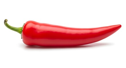 Vibrant Red Chili Pepper Isolated on White Background