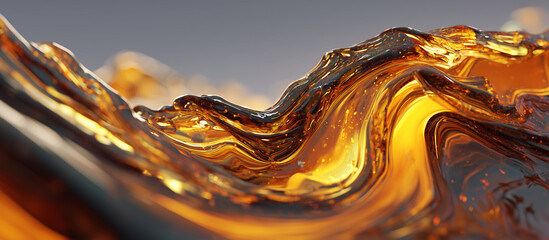 crude oil or engine splash with waves luxury