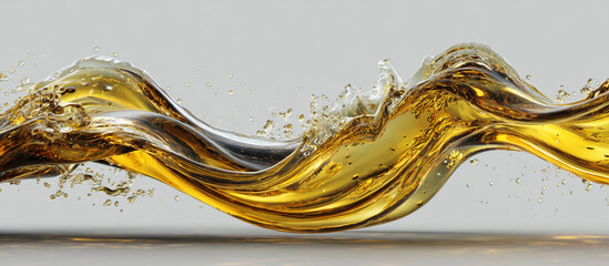 crude oil or engine splash with waves luxury