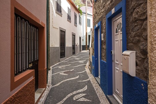 Alley with colourful houses, Paul do Mar, Madeira, Portugal