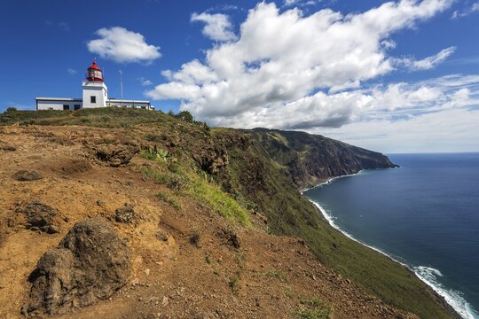 Farol da Ponta do Pargo lighthouse and cliffs, Madeira, Portugal
