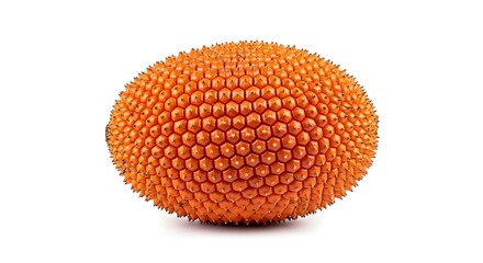 Whole Ripe Orange Pandanus Fruit Isolated on White