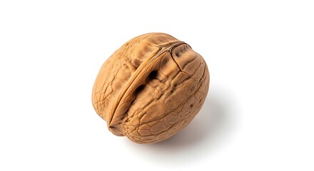 Whole Walnut in Shell Isolated on White Background