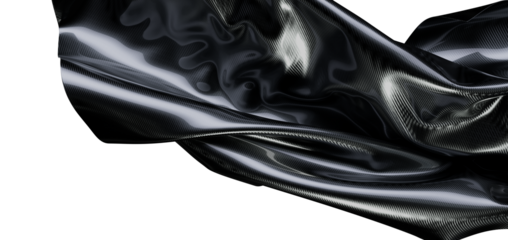 Textured fabric with carbon fiber effect, abstract background for technology and design projects. Reflective, glossy bla