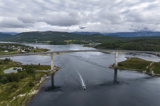 Bridge over Saltstraumen, strongest tidal current in the world, Helgeland coast, Nordland, Bod&oslash;, Norway