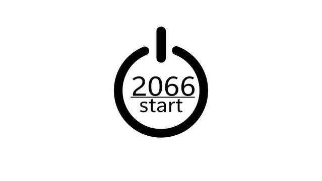 New year power button icon illustration. Power On Off Button. 2066 start power button symbol.