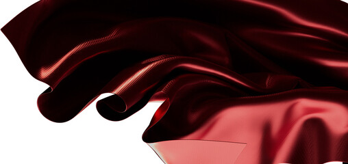 Abstract and elegant burgundy fabric texture with delicate folds and graceful shapes, perfect for ba