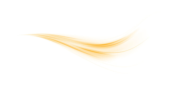 Vector PNG white abstract background with yellow gold glow, blurred light lines, waves. Bright sparkling speed line for futuristic design and banner. Energy flow tunnel.