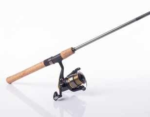 fishing rod and reel isolated