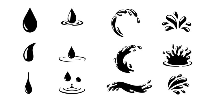 Water Drop set vector, Flat style Isolated on white background. Eps 10