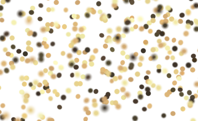 Abstract background of blurred circles in shades of gold and brown, creating a bokeh effect on a whi
