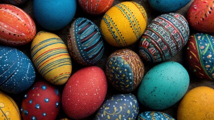 Colorful eggs ready for decoration during a spring festival celebration