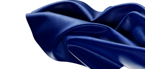 Close-up of elegant flowing blue fabric with texture. Perfect for backgrounds, design elements, and textile-related proj