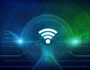 wireless networking digital hi tech technology wifi concept abstract design for banner background