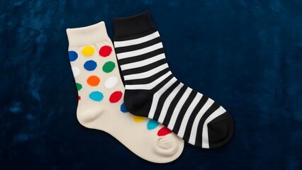 Colorful Socks with Polka Dots and Stripes.