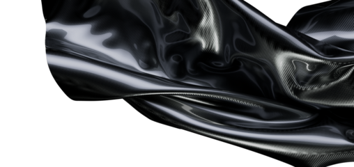 Elegant abstract design featuring flowing black fabric against a white backdrop. Perfect for design, art, and texture ne