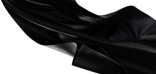 Elegant abstract background with waving black cloth on white, perfect for design needs. Texture with shadows.