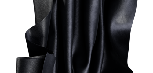 Elegant abstract black fabric with delicate satin texture, perfect for design backgrounds and fashion themes, evoking fe