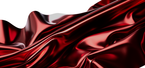 Abstract image of luxurious red fabric with dynamic folds and highlights, evoking sensuality and movement.