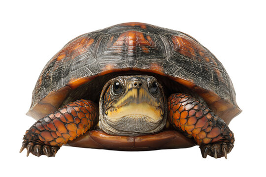 Close-up of a Turtle Against White Background