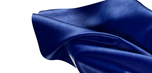 Close-up of luxurious blue silk fabric, perfect for design backgrounds, fashion, or textile concepts. High-quality textu