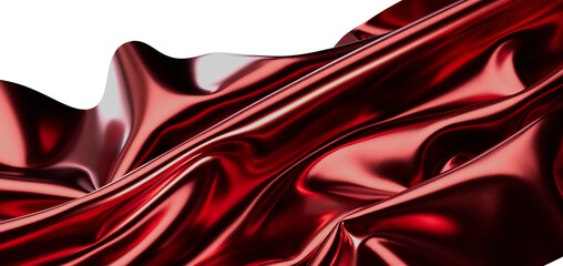 Abstract image of smooth red silk fabric with shiny texture flowing. Perfect for backgrounds or design elements. Represe