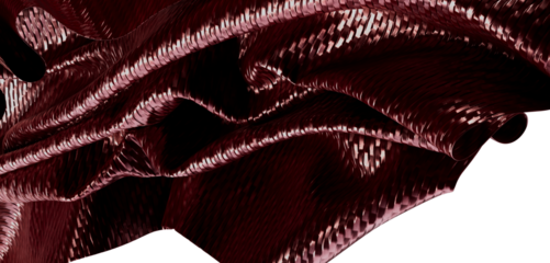 Textured maroon textile with curved forms. Abstract background with shiny material. Perfect for design projects, banners