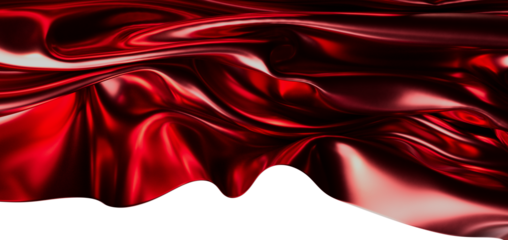 Abstract, flowing red satin material with a shiny, luxurious look. Ideal for beauty, fashion, and d