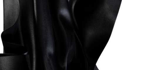 Close up shot of dark fabric. Soft, draped cloth textures and patterns. Abstract background for design, arts, beauty, fa