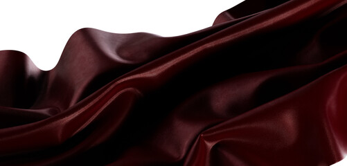 Dramatic abstract of flowing maroon fabric with high gloss and intricate folds. Perfect for luxury,...