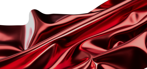 Abstract red satin fabric with soft folds. Ideal for design, elegant background, or luxurious themes. Perfect for creati