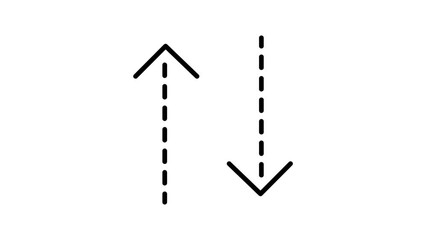 Line art up and down arrow animation on background. Line dot arrow animation.
