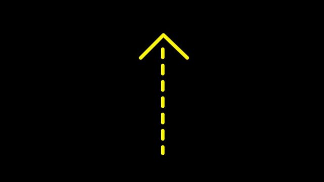 Line art up arrow animation on background. Line dot arrow animation.