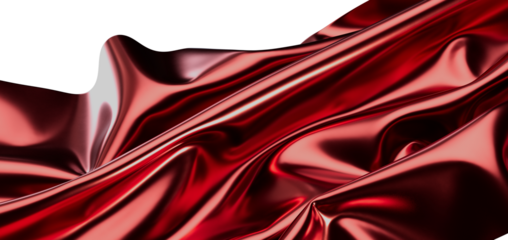 Luxurious abstract background featuring vibrant red satin. Perfect for fashion, design, or elegant themes. Evokes feelin