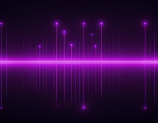seven glowing purple magenta dots lined up horizontally fading at the edges suggesting a loading sequence or pulse in darkness