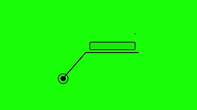 Technology Lower third animation of media person or tv news title, news studio animation of call out box text technology animated on black background. Hud callout rectangle text box animation