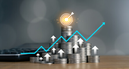 Basic concepts of finance and financial technology about business prosperity and asset management