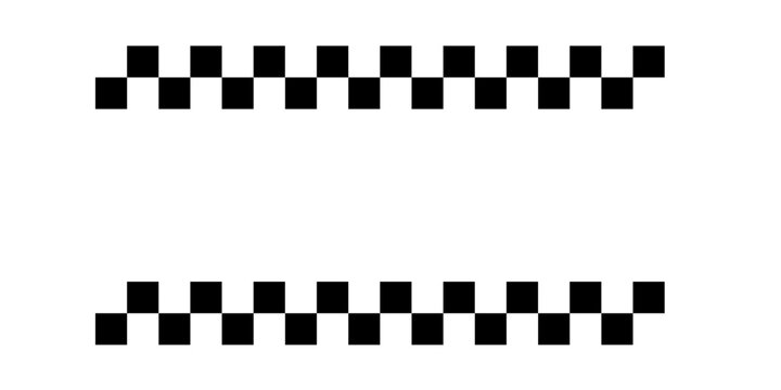 Circle frame with checkered print. Round vignette with checkerboard, race flag or chess game pattern isolated on white background. Chequered ring ornament. Vector graphic illistration.
