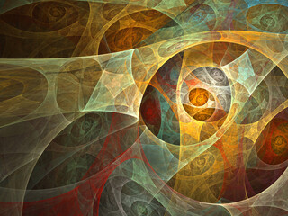 Fractal colored abstract on black background