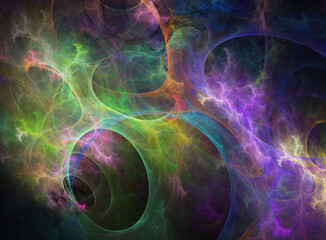 Fractal colored abstract on black background