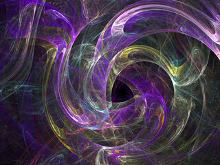 Fractal colored abstract on black background