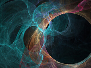 Fractal colored abstract on black background