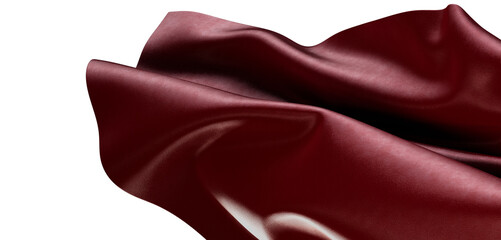 Close up of a smooth, luxurious red fabric flowing, ideal for textures, fashion, and design projects. High-quality rende