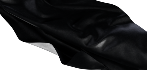 High-quality studio shot of black fabric against white background with beautiful texture. Suitable for textile designs,