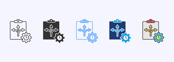 Flexibility Program Icon Set Multistyle Various Collection Element For Design