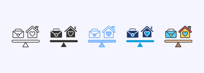 Work Life Balance Icon Set Multistyle Various Collection Element For Design
