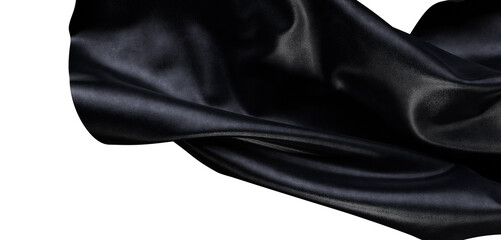 Close-up of rippling dark cloth background. Beautiful texture of soft material creating abstract waves and folds, perfec
