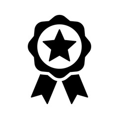 Ribbon award with star icon